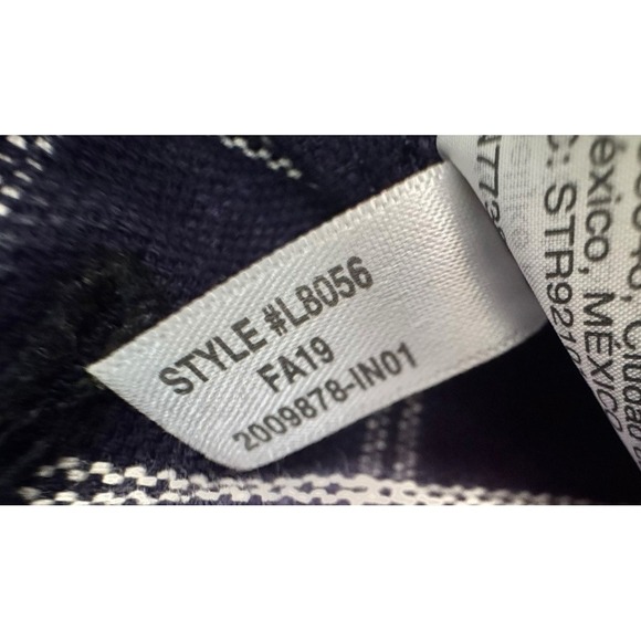 Madewell "The Petite Perfect Vintage Jean" Plaid Trousers Navy White, Size 27 - Picture 6 of 10